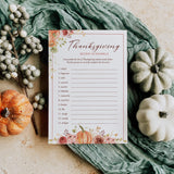 Floral Pumpkin Thanksgiving Games and Activities Printable