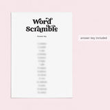 Birthday Party Word Scramble Printable