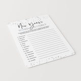New Year's Word Scramble with Answer Key Printable