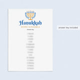 Printable Hanukkah Word Scramble with Answers