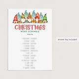 Printable Christmas Word Scramble with Answer Key