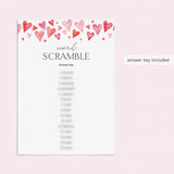 Valentines Day Word Scramble Printable Game with Answers