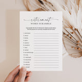 Printable Retirement Word Scramble with Answers