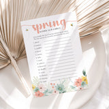 Spring Word Scramble with Answer Key Printable