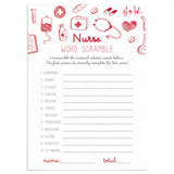 Nurse Word Scramble Answers Included by LittleSizzle