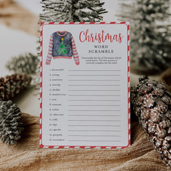 Word Scramble Game for Ugly Sweater Christmas Party