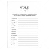 Anniversary Word Scramble Game With Answers Digital Download by LittleSizzle