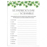 Word Scramble Game for St Patricks Day Printable by LittleSizzle