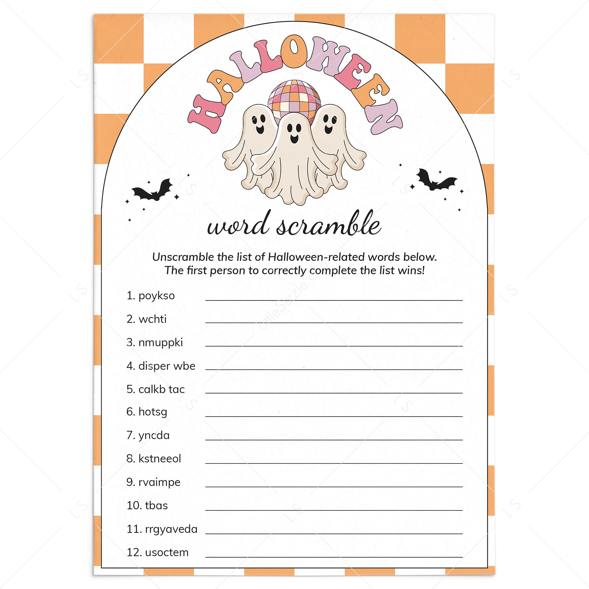 Spooky Halloween Word Scramble Printable by LittleSizzle