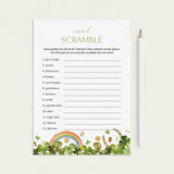 St Paddys Day Word Scramble Worksheet Printable by LittleSizzle