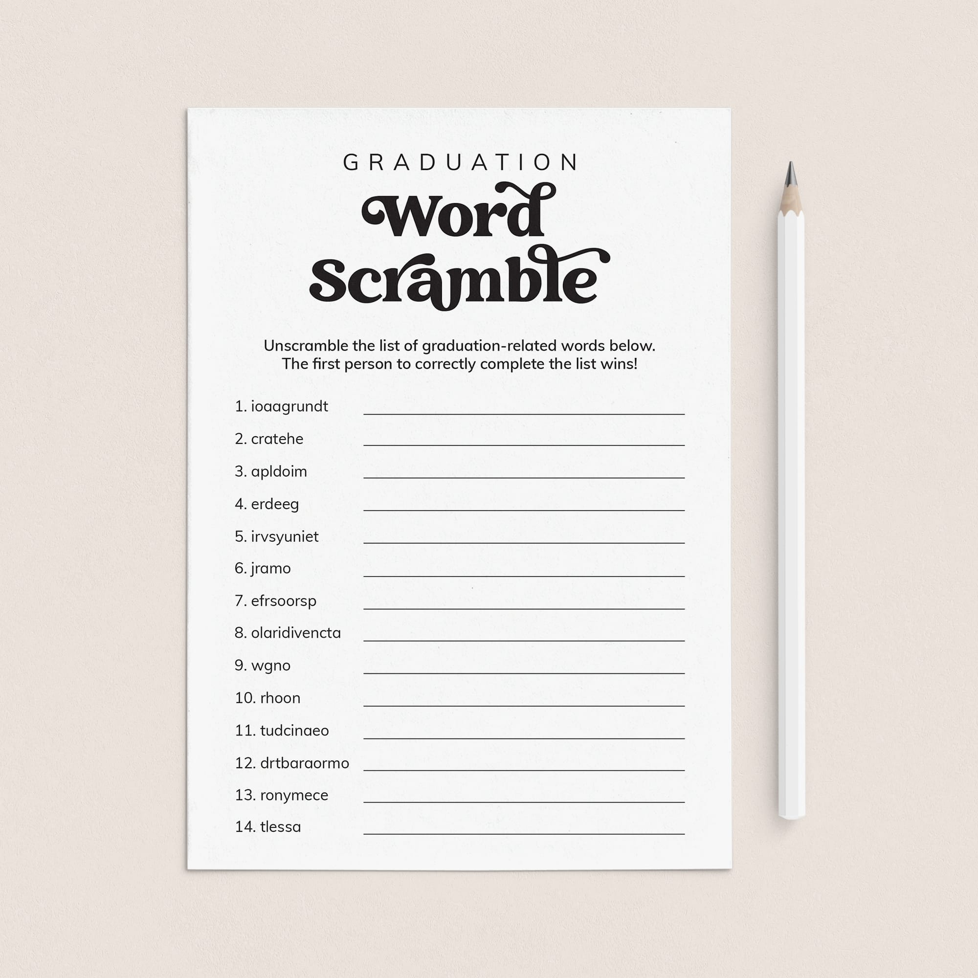 Graduation Word Scramble Answers PDF Included by LittleSizzle