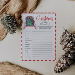 Word Scramble Game for Ugly Sweater Christmas Party