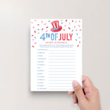 4th of July Word Scramble with Answers Printable