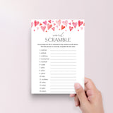 Valentines Day Word Scramble Printable Game with Answers