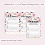 Teen Girl Halloween Party Game Word Scramble Printable