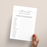 Printable Retirement Word Scramble with Answers