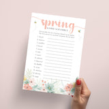 Spring Word Scramble with Answer Key Printable