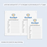 Printable Hanukkah Word Scramble with Answers