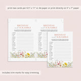 Wildflower Birthday Party Games for Her Printable
