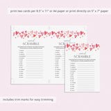 Valentines Day Word Scramble Printable Game with Answers