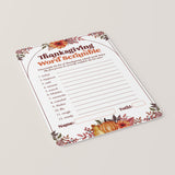 Thanksgiving Word Scramble Answers Included | Instant Download