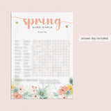 Spring Word Search with Hidden Message Printable