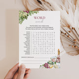 Wine Word Search Game Printable