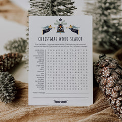 Word Search Christmas Themed Party Game Printable