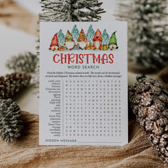 Christmas Word Find game with Hidden Message Printable