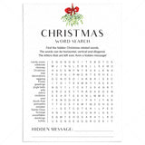 Christmas Word Search Printable with Hidden Message by LittleSizzle