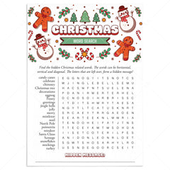 Printable Christmas Word Search with Answers Printable by LittleSizzle