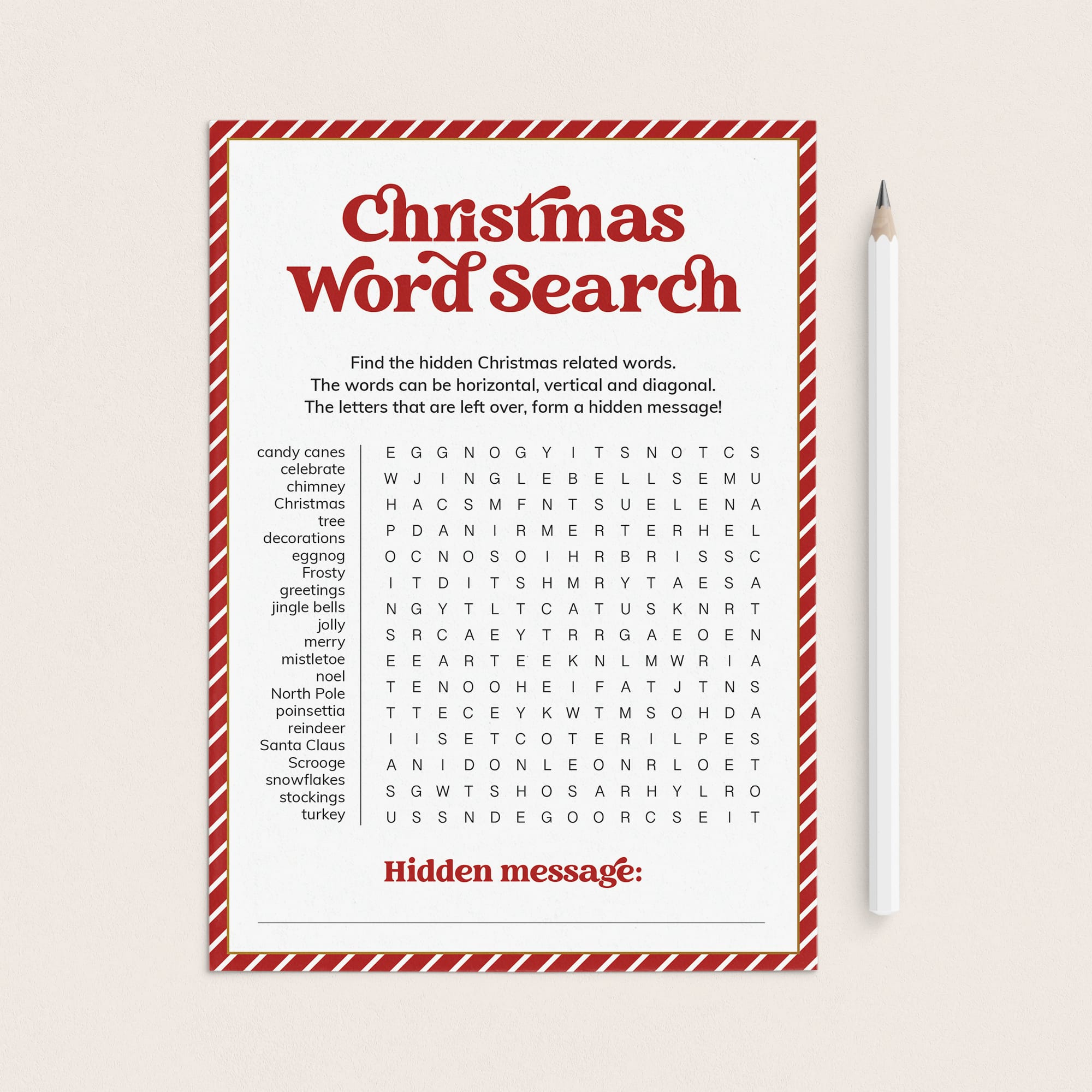 Printable Christmas Word Search Puzzle by LittleSizzle