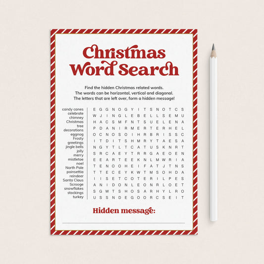 Printable Christmas Word Search Puzzle by LittleSizzle