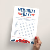 Memorial Day Word Search with Hidden Message Printable