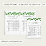 St Patricks Theme Word Search Printable