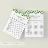 St Patricks Theme Word Search Printable