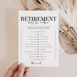 Retirement Party Would He Rather Game Cards Printable