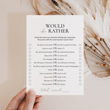 Printable Would She Rather Birthday Game for Teen Girl