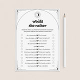 Printable Bachelorette Would She Rather Questions | The Coven by LittleSizzle