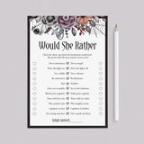 Moody Bachelorette Party Game Would She Rather Printable by LittleSizzle