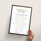 Birthday Game Would She Rather Printable