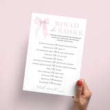 Pink Bow Sweet Sixteen Birthday Party Games Bundle Printable