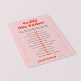 Would She Rather Bridal Shower Game Pink and Red Printable