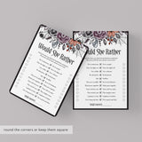 Moody Bachelorette Party Game Would She Rather Printable