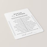 Printable Anniversary Would They Rather Questions