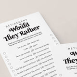 Retirement Would They Rather Questions Printable