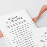 Would They Rather Engagement Party Game Printable