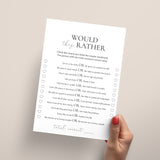 Would They Rather Engagement Party Game Printable
