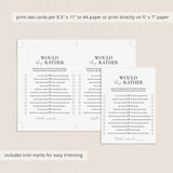 Printable Anniversary Would They Rather Questions
