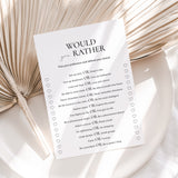 Icebreaker Would You Rather Questions for Adults Printable